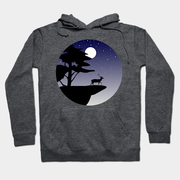 DEER AND MOON Hoodie by RENAN1989